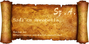 Szűcs Annabella névjegykártya